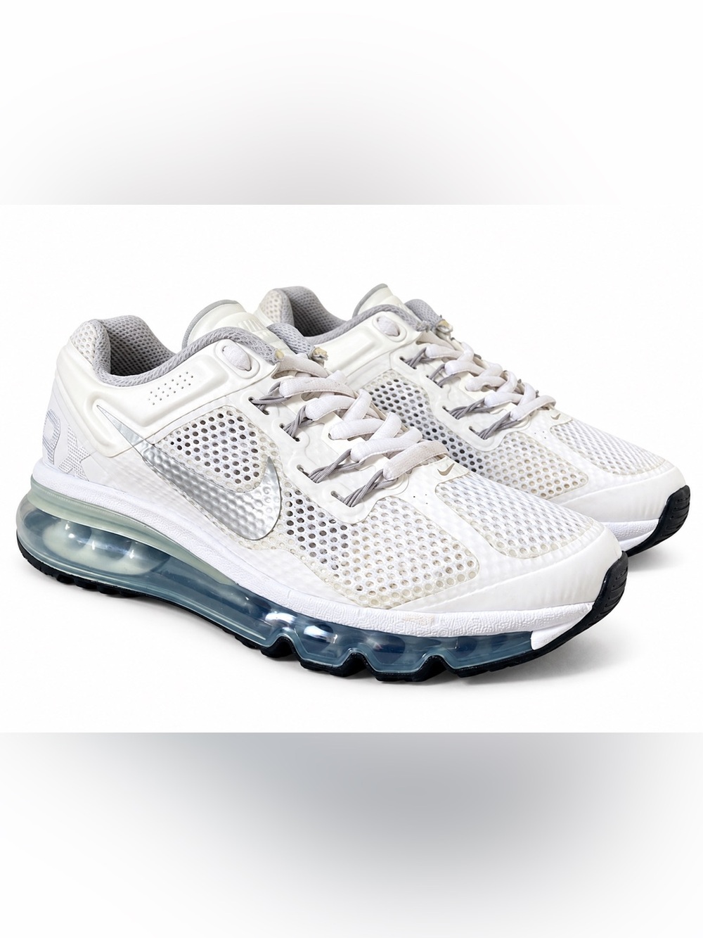 Nike Air Max 2013 White Silver Full Length Air Sneakers Women’s 5.5